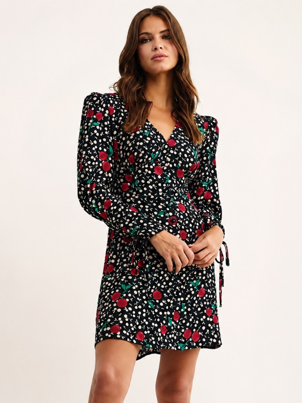 Nobody’s Child Black Nadia Cherry Fella Mini Dress - US SZ 10